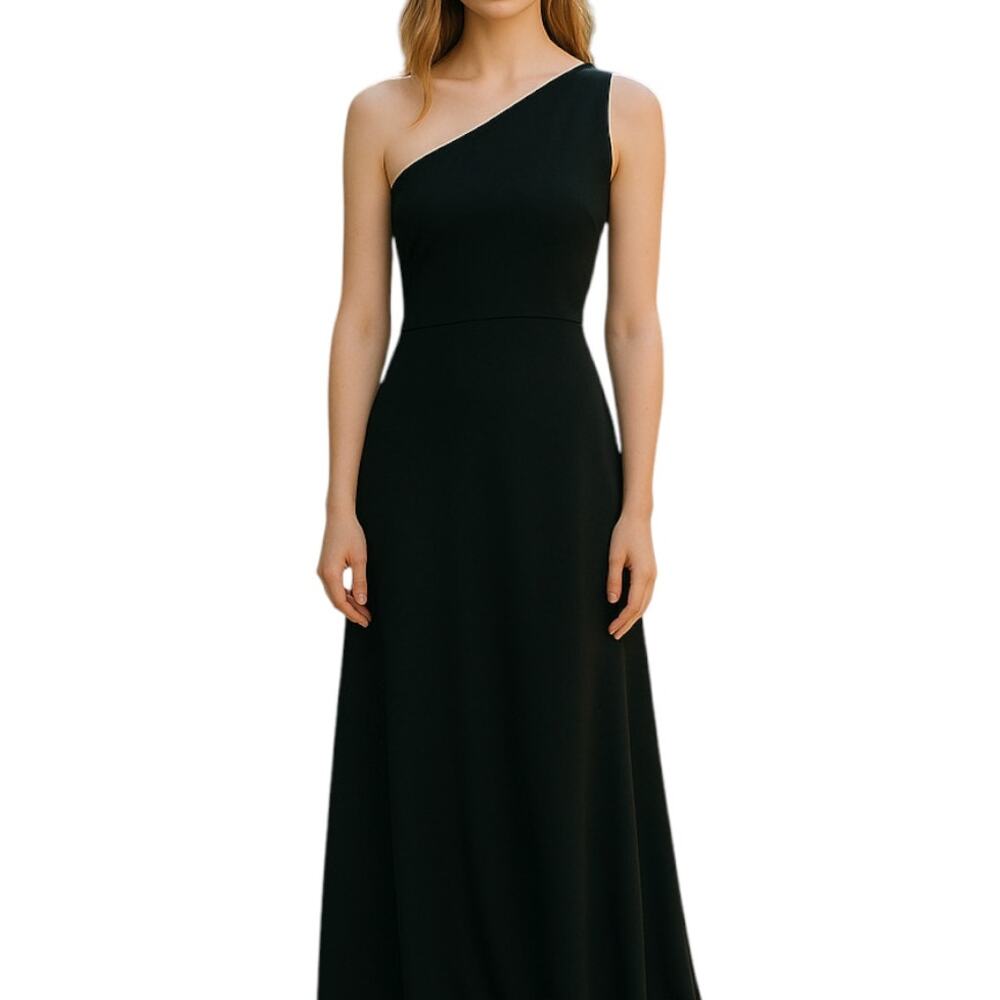 Sachin + Babi One Shoulder Chelsea Gown Dress Black 4 Small